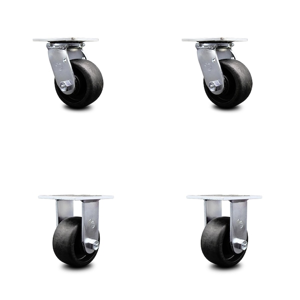 Service Caster 4 Inch Glass Filled Nylon Caster Set with Ball Bearings 2 Swivel 2 Rigid SCC SCC-30CS420-GFNB-2-R-2 - main